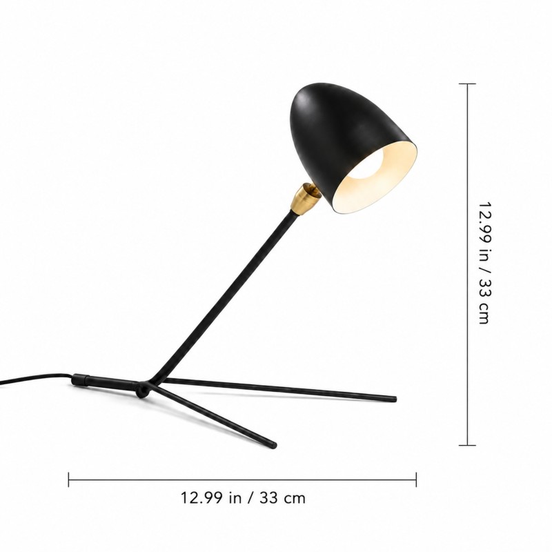 Vanessa Mid-Century Modern Metal Tripod Table Lamp