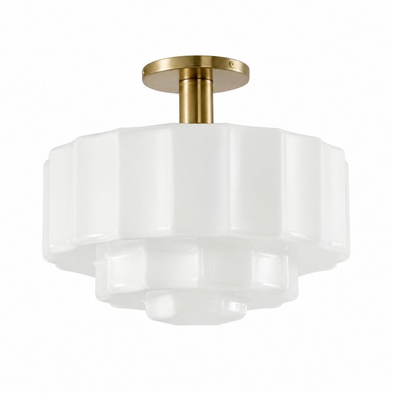 Ellis Retro Milk White Glass Ceiling Light