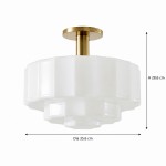 Ellis Retro Milk White Glass Ceiling Light
