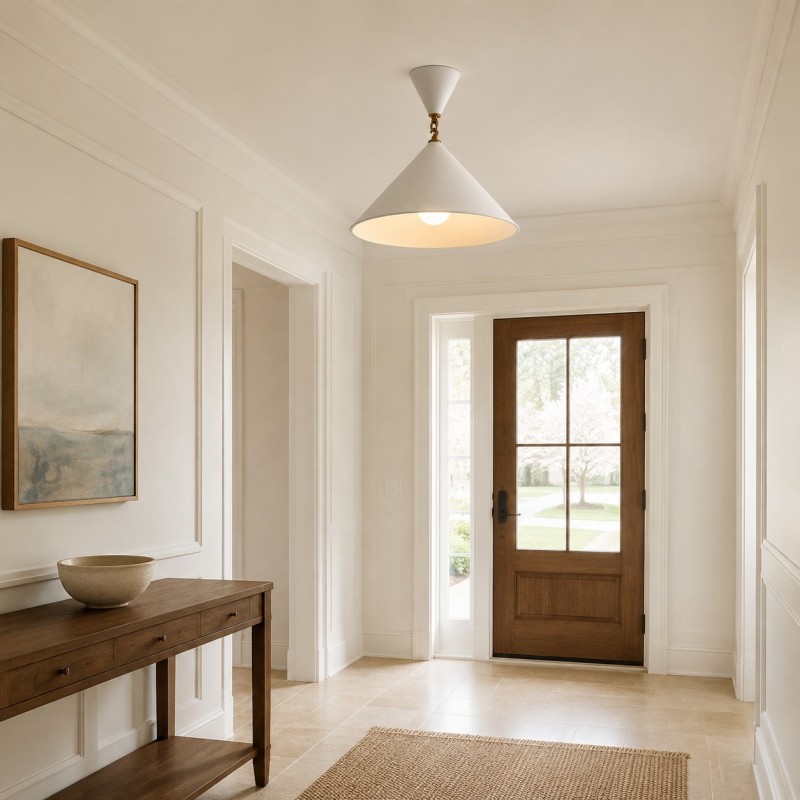 Aurelia Minimalist Plaster Cone Pendant Light