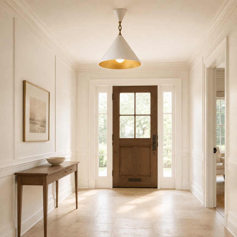 Aurelia Minimalist Plaster Cone Pendant Light