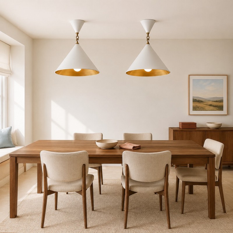 Aurelia Minimalist Plaster Cone Pendant Light