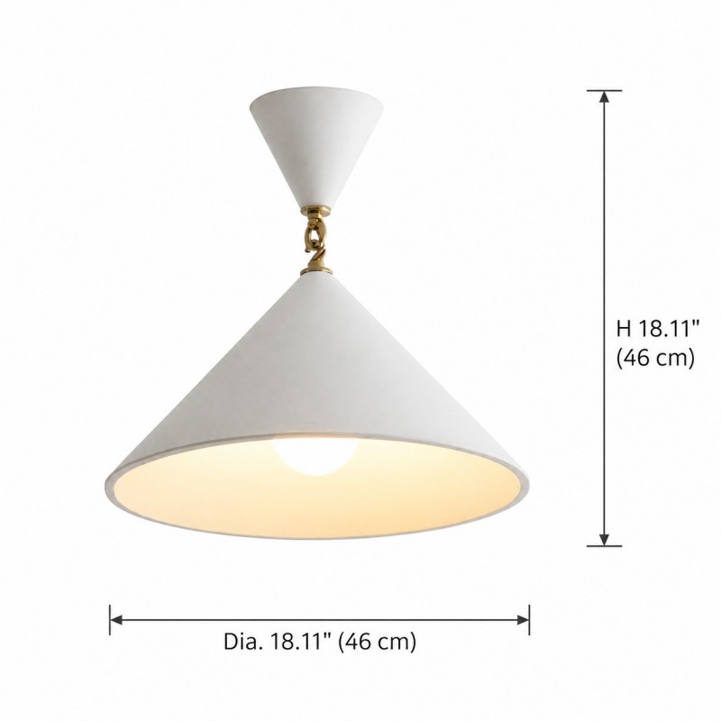 Aurelia Minimalist Plaster Cone Pendant Light