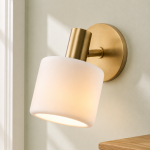 Vintage Elegant Milk Glass Eloise Wall Sconce - Retro Accent Lighting for Bathroom\Bedroom\Hallway