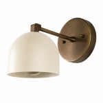 Verai Modern Industrial White Metal Dome Wall Sconce