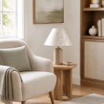 Mirar Wabi Sabi Faux Travertine Conical Shell Shade Table Light