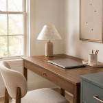 Mirar Wabi Sabi Faux Travertine Conical Shell Shade Table Light