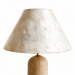 Mirar Wabi Sabi Faux Travertine Conical Shell Shade Table Light