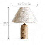Mirar Wabi Sabi Faux Travertine Conical Shell Shade Table Light
