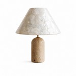 Mirar Wabi Sabi Faux Travertine Conical Shell Shade Table Light