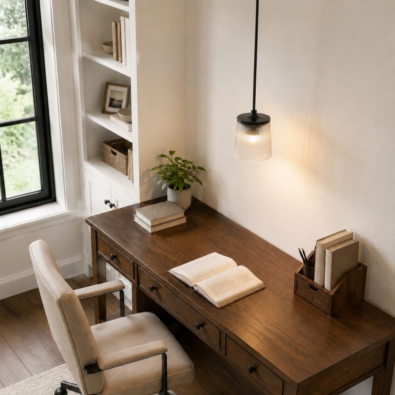 Caleb Modern Ribbed Glass Pendant Light