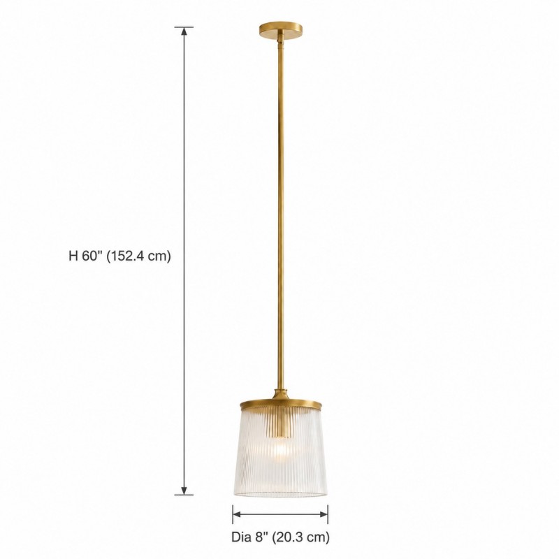 Caleb Modern Ribbed Glass Pendant Light