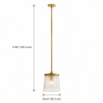Caleb Modern Ribbed Glass Pendant Light