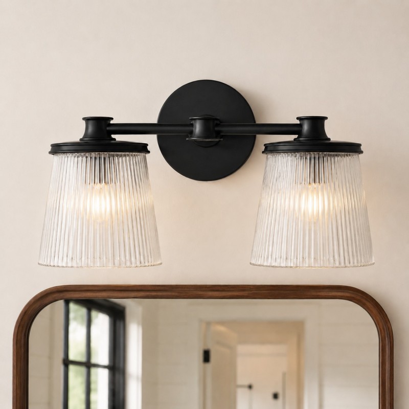 Margot Modern Ribbed Glass Multi-Light Vanity Wall Sconce