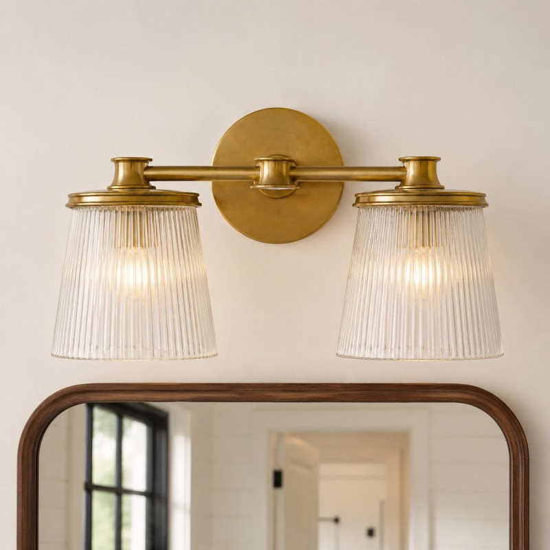 Margot Modern Ribbed Glass Multi-Light Vanity Wall Sconce