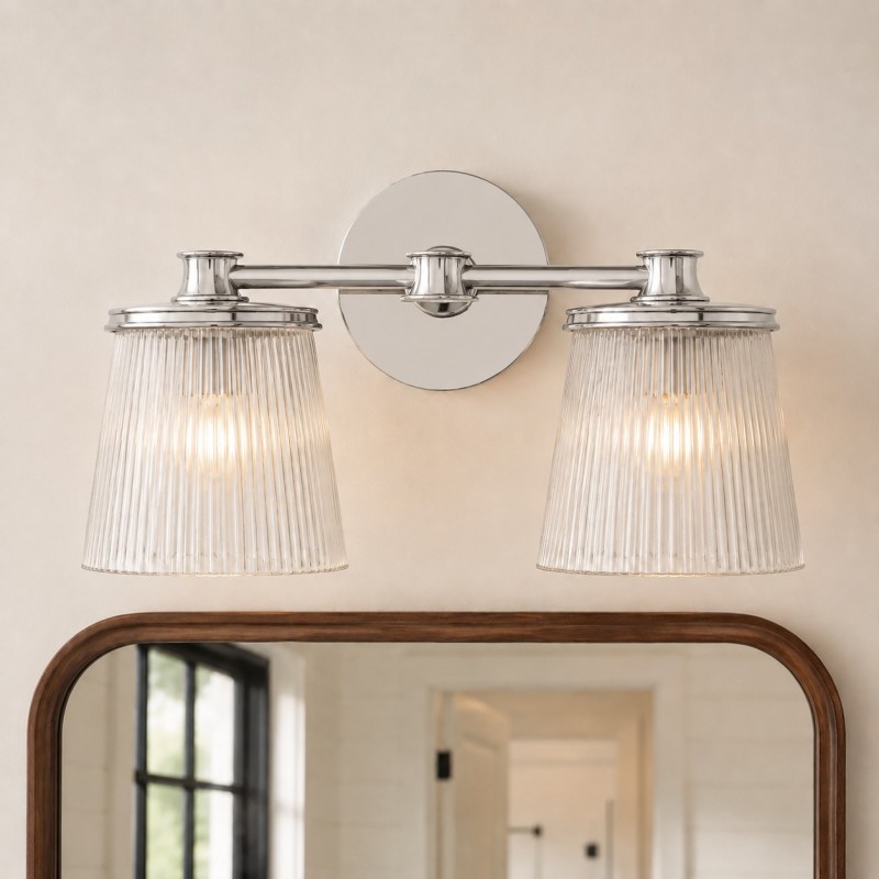 Margot Modern Ribbed Glass Multi-Light Vanity Wall Sconce