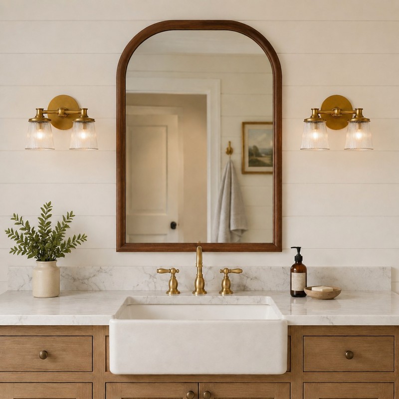 Margot Modern Ribbed Glass Multi-Light Vanity Wall Sconce