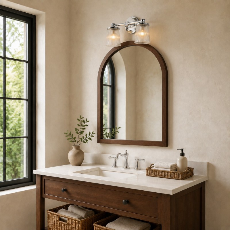 Margot Modern Ribbed Glass Multi-Light Vanity Wall Sconce