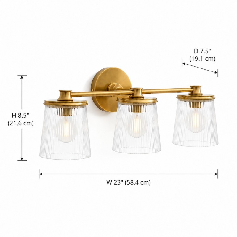 Margot Modern Ribbed Glass Multi-Light Vanity Wall Sconce