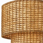 Harland Beachy Natural Rattan Double Drum Pendant Light