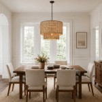 Harland Beachy Natural Rattan Double Drum Pendant Light