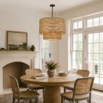 Harland Beachy Natural Rattan Double Drum Pendant Light