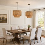 Harland Beachy Natural Rattan Double Drum Pendant Light