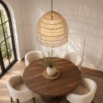 Clioan Bohemian Woven Rattan Pendant Light