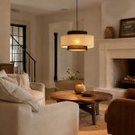 Nivara Rattan Linen Double Drum Pendant Light