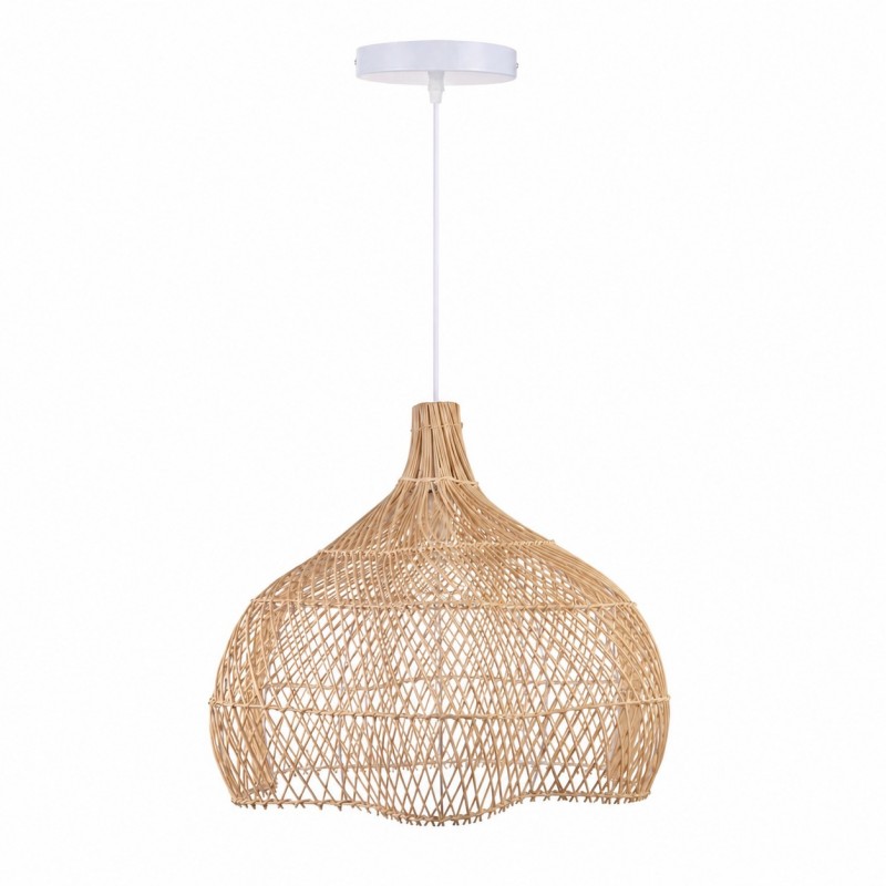 Janvi Rustic Farmhouse Style Rattan Novelty Pendant Light