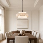 Tim Scandinavian Tiered Fabric Drum Chandelier