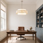 Tim Scandinavian Tiered Fabric Drum Chandelier