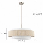 Tim Scandinavian Tiered Fabric Drum Chandelier