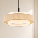 Tim Scandinavian Tiered Fabric Drum Chandelier