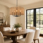 Arlo Bohemian 5 Light Natural Rattan Drum Chandelier