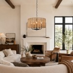 Arlo Bohemian 5 Light Natural Rattan Drum Chandelier