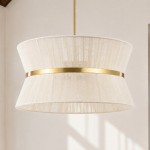 Emily Modern 4 Light Rope Shade Drum Chandelier