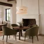 Emily Modern 4 Light Rope Shade Drum Chandelier