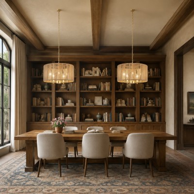 Haynes Rustic Rattan Dimmable Drum Pendant Light