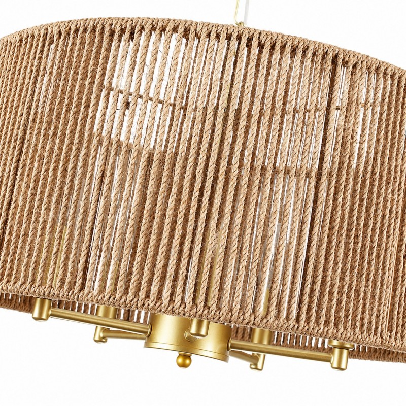 Haynes Rustic Rattan Dimmable Drum Pendant Light