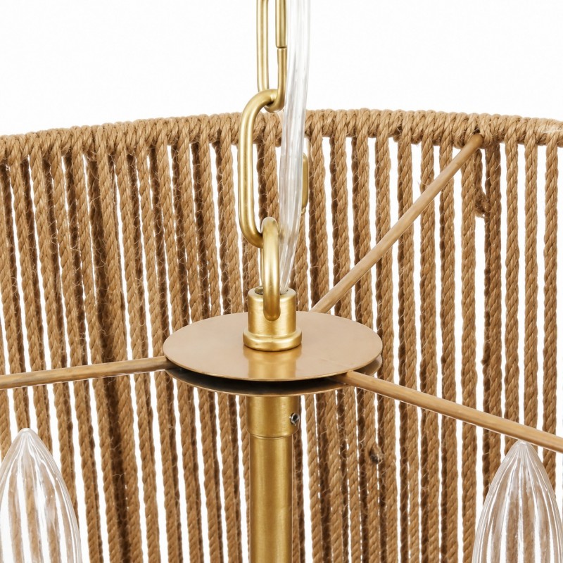 Haynes Rustic Rattan Dimmable Drum Pendant Light