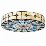 Eiridian Vintage Tiffany Stained Glass Flush Mount Ceiling Light