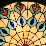 Eiridian Vintage Tiffany Stained Glass Flush Mount Ceiling Light