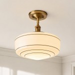 Kim Rustic Bronze 4-Light Crystal Semi-Flush Mount Ceiling Light