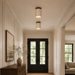 Hyrion Mini Wood And Stone Cylinder Travertine Ceiling Light