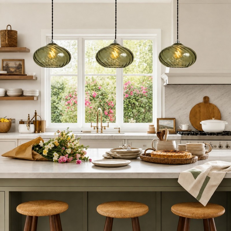 Lunaris Modern Globe Glass Pendant Light