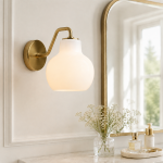 Aryahi Nordic Curved Brass Glass Wall Sconce
