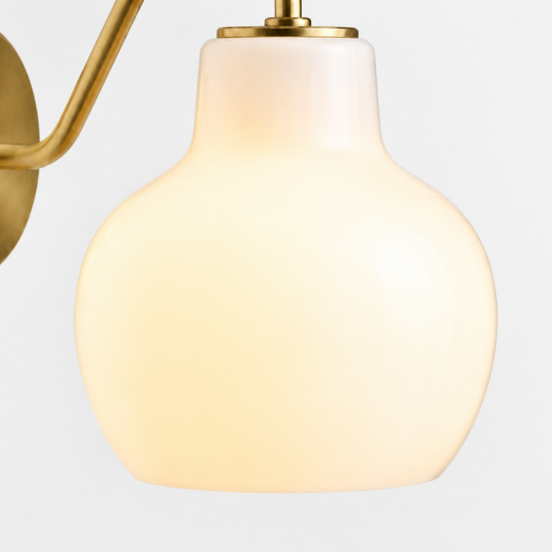 Aryahi Nordic Curved Brass Glass Wall Sconce