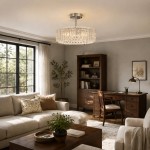 Ryxar Round Ribbed Crystal Semi Flush Mount Light