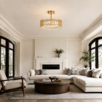 Ryxar Round Ribbed Crystal Semi Flush Mount Light